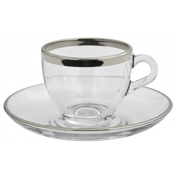 Фото - Кухоль LINE Zestaw 2 filiżanek do espresso 60 ml + spodki Platinium 