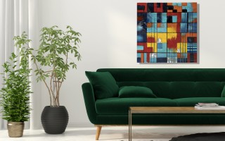 Obraz abstrakcyjny 100x100 cm Cube Frenzy