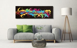 Obraz abstrakcyjny 50x150 cm Dancing Colors