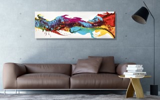 Obraz abstrakcyjny 50x150 cm Rainbow Flows