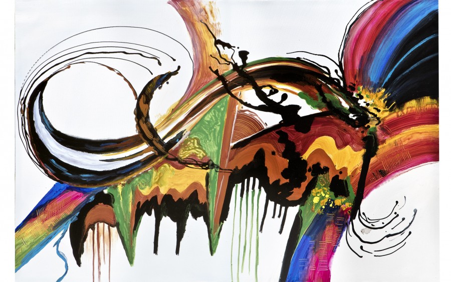 Obraz abstrakcyjny 100x150 cm Musical Rainbow