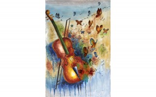 Obraz 100x150 cm Violin's Butterflies