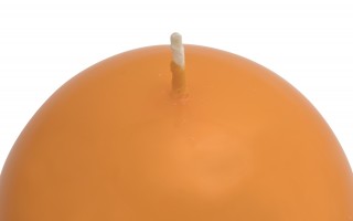 Świeca kula w kolorze pomarańczowym śr. 10 cm