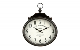 Zegar owalny metalowy 31x35,5 cm