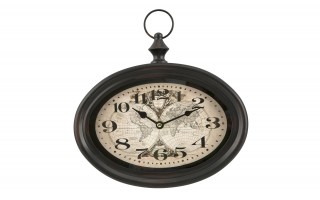 Zegar owalny metalowy 28x25 cm