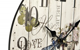 Zegar drewniany z ozdobnym motywem 34 cm