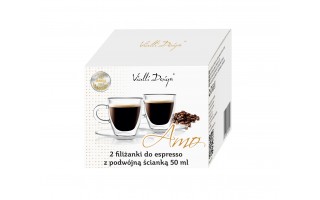 Komplet 2 filiżanek termicznych do espresso 50 ml z podwójną ścianką AMO