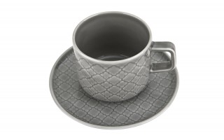 Filiżanka ze spodkiem 250 ml Marrakesz szary K1