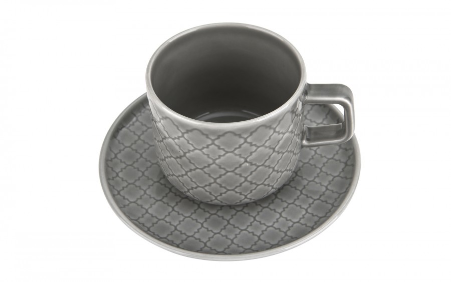 Filiżanka ze spodkiem 250 ml Marrakesz szary K1