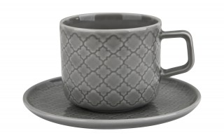 Filiżanka ze spodkiem 250 ml Marrakesz szary K1