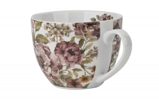 Komplet 6 filiżanek ze spodkiem Pastel flowers 250 ml