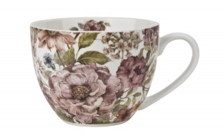 Komplet 6 filiżanek ze spodkiem Pastel flowers 250 ml