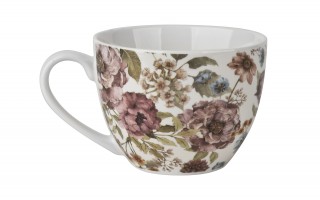 Komplet 6 filiżanek ze spodkiem Pastel flowers 250 ml