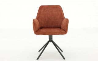 Krzesło Ottawa z podłokietnikiem rudo-brązowe