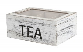 Skrzynka na herbatę vintage biała