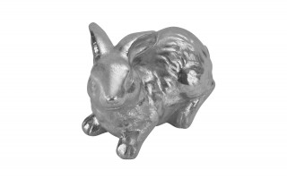 Figurka dekoracyjna Zając 13x20 cm srebrny