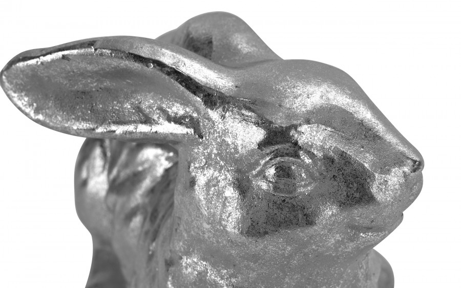 Figurka dekoracyjna Zając 13x20 cm srebrny