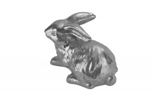 Figurka dekoracyjna Zając 13x20 cm srebrny