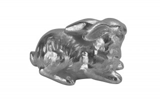 Figurka dekoracyjna Zając 13x20 cm srebrny