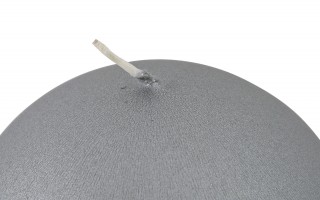 Świeca kula 10 cm srebrna metalik jeans