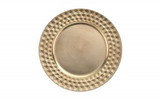 Talerz dekoracyjny plastikowy 33 cm złoty AP125275