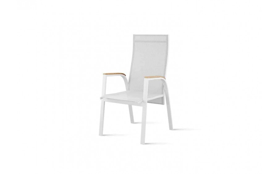 Krzesło ogrodowe Alicante teak białe