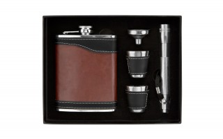 Piersiówka w zestawie KW8L brązowa