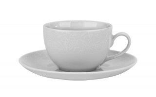 Komplet 6 filiżanek 200ml ze spodkami Alga