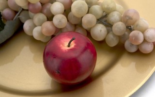 Talerz dekoracyjny plastikowy 33 cm Gold 125269