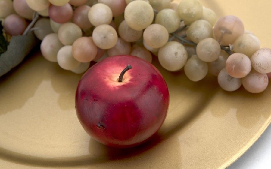 Talerz dekoracyjny plastikowy 33 cm Gold 125269