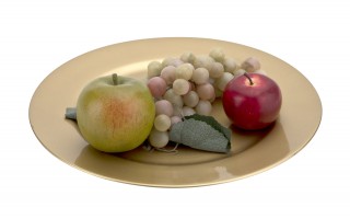 Talerz dekoracyjny plastikowy 33 cm Gold 125269