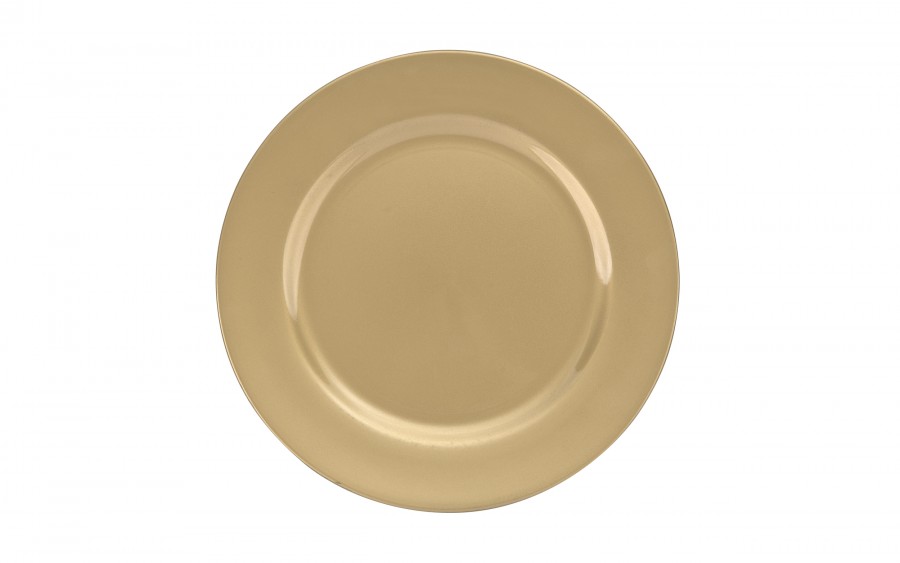 Talerz dekoracyjny plastikowy 33 cm Gold 125269