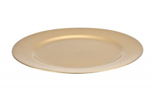 Talerz dekoracyjny plastikowy 33 cm Gold 125269