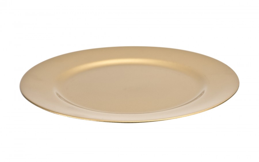 Talerz dekoracyjny plastikowy 33 cm Gold 125269