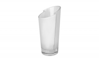 Wazon szklany 30 cm asymetryczny mleczny