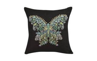 Poszewka dekoracyjna 45x45 cm Motyl na czarnym tle Gobelinowa Premium