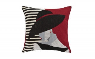 Poszewka dekoracyjna 45x45 cm Czarny kapelusz Gobelinowa Premium