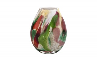 Szklany wazon kolorowy owalna podstawa Sigma Glass