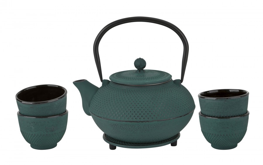 Żeliwny zestaw do parzenia herbaty w stylu Japanese zielony