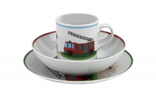 Zestaw naczyń dla dzieci Mały Strażak porcelanowy