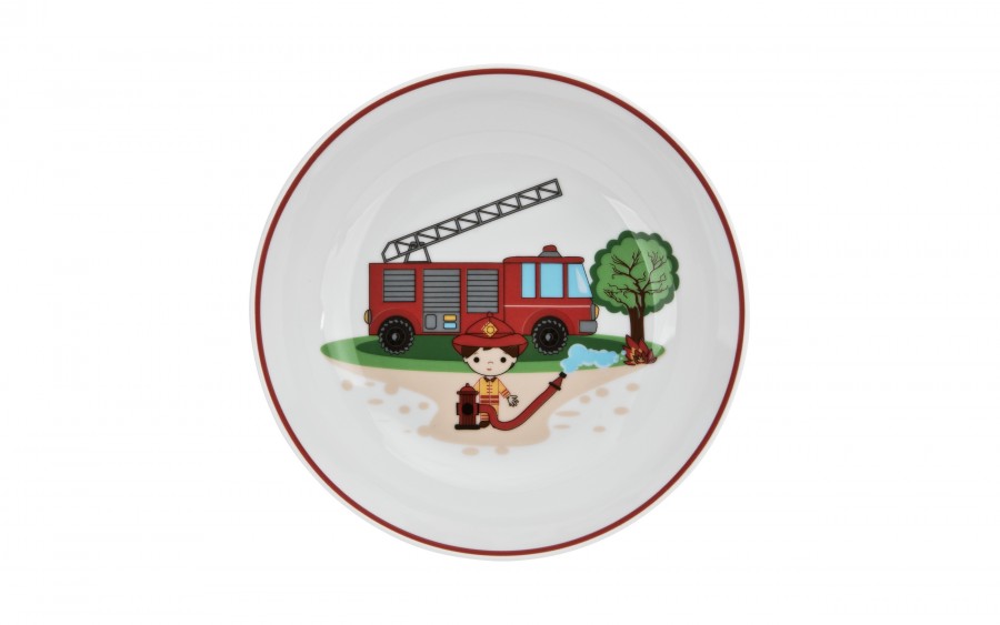 Zestaw naczyń dla dzieci Mały Strażak porcelanowy
