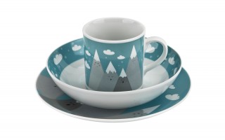 Zestaw naczyń dla dzieci Zima porcelanowy
