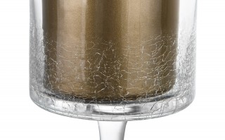 Świecznik szklany efekt spękania 30 cm Krakla Sigma Glass