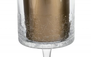 Świecznik szklany efekt spękania 25 cm Krakla Sigma Glass