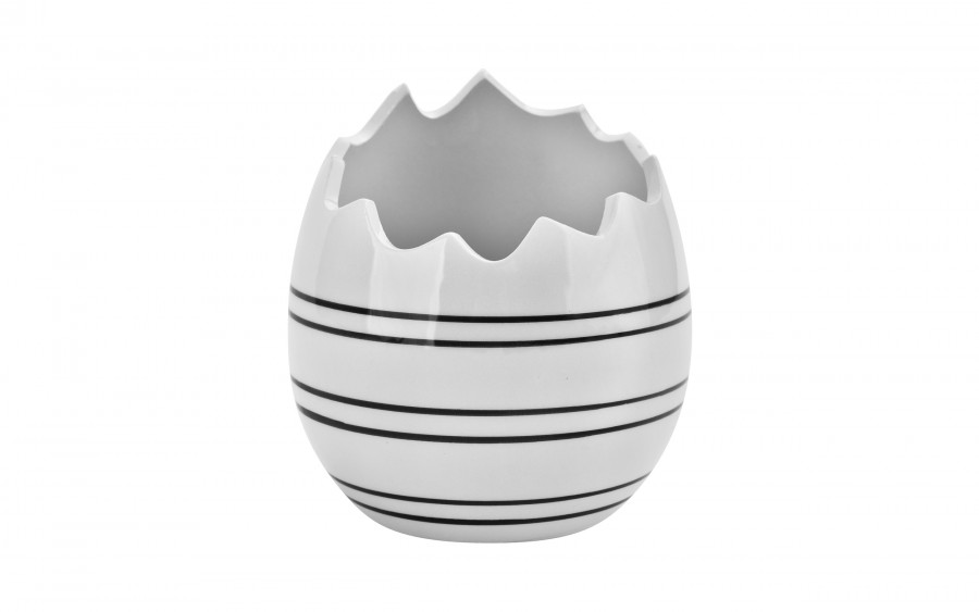 Ozdoba ceramiczna osłonka skorupka jajka w paski