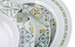 Komplet talerzy dla 6 osób Mozaika N013 18 el.