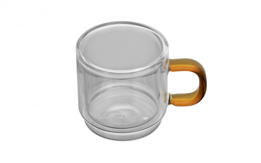 Komplet 2 szklanek termicznych do espresso z podwójną ścianką 80 ml Amber