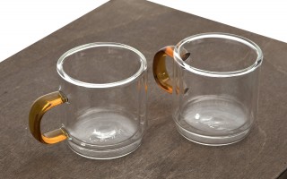 Komplet 2 szklanek termicznych do espresso z podwójną ścianką 80 ml Amber