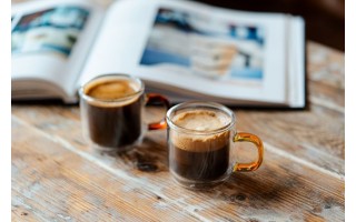 Komplet 2 szklanek termicznych do espresso z podwójną ścianką 80 ml Amber