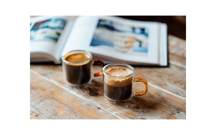 Komplet 2 szklanek termicznych do espresso z podwójną ścianką 80 ml Amber